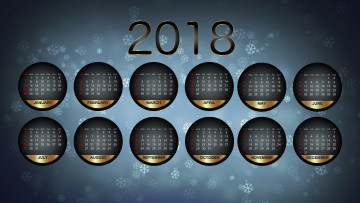 Картинка календари рисованные +векторная+графика снег календарь 2018 фон снежинки зима