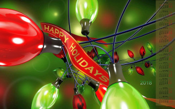 Картинка календари праздники +салюты 2018 гирлянда