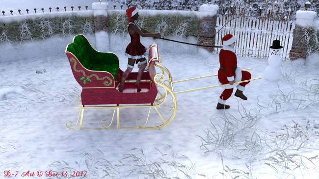 Обои картинки фото 3д графика, праздники , holidays, санта, клаус, праздник, снегурочка