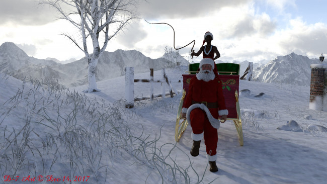 Обои картинки фото 3д графика, праздники , holidays, снегурочка, праздник, санта, клаус