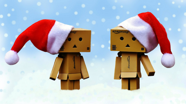 Обои картинки фото разное, данбо , danboard, kartonowe, ludziki, dande, czapki, zima