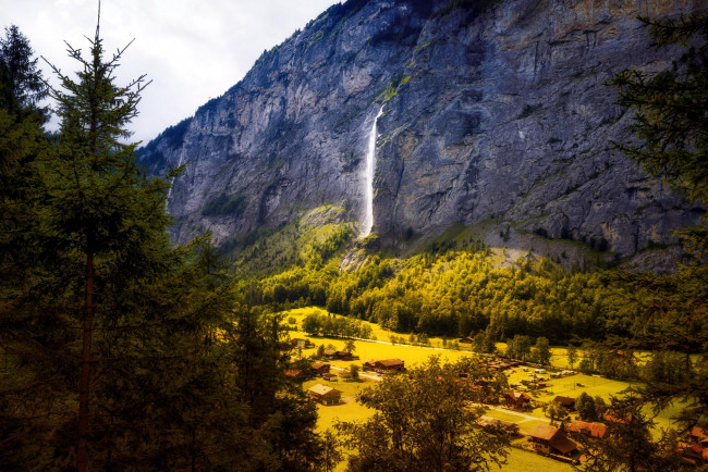 Обои картинки фото aegertenbach falls, switzerland, города, - пейзажи, aegertenbach, falls