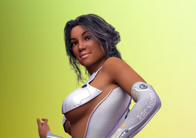 Обои картинки фото 3д графика, люди , people, фон, девушка, взгляд