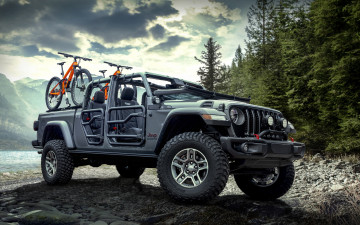 Картинка 2020+mopar+jeep+gladiator+rubicon автомобили jeep внедорожник крепления для велосипедов серый новый американские тюнинг