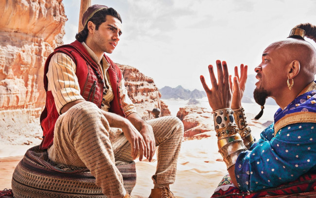 Обои картинки фото aladdin , 2019, кино фильмы, -unknown , другое, уолт, дисней, уилл, смит, мена, масуд, постер, кадры, скриншоты, промо, материалы, аладдин