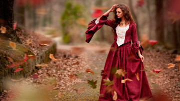 Картинка девушки -+креатив +косплей осень косплей листья