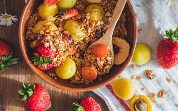 Картинка еда мюсли +хлопья хлопья ягоды