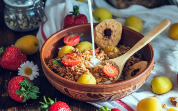 Картинка еда мюсли +хлопья хлопья ягоды