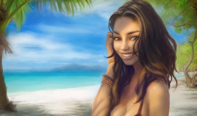 Обои картинки фото рисованное, люди, девушка