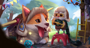 Картинка видео+игры league+of+legends собака игрушки пилот табуретка corki