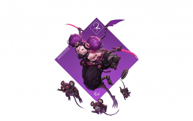 Обои картинки фото фэнтези, роботы,  киборги,  механизмы, девушка, оружие, крысы, киборг