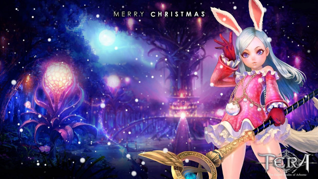 Обои картинки фото видео игры, tera,  the exiled realm of arborea, девушка, ушки, посох