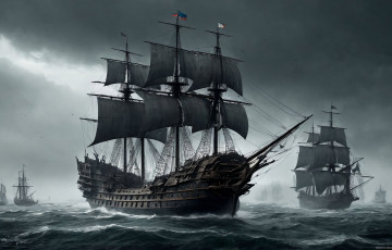 обоя фэнтези, корабли, нейросети, графика, нейроарт, ai, art, нейронные, сети, рисунки, нейро, искусство