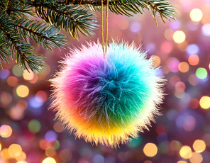 Картинка праздничные украшения шар ёлка блики