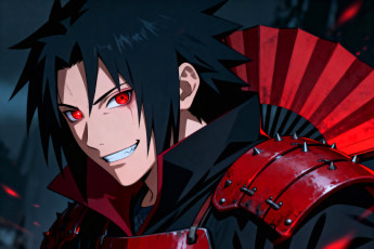 Картинка аниме naruto учиха мадара лицо броня