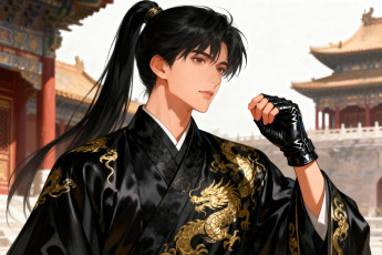 Картинка аниме unknown +другое+ парень наряд перчатка город здания китай