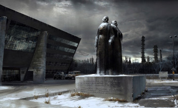 Картинка видео+игры +2 город здание машины статуя трубы