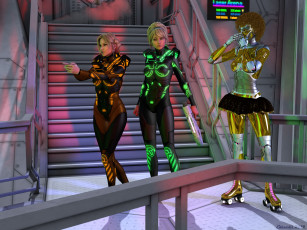 Картинка 3д+графика fantasy+ фантазия лесница девушки