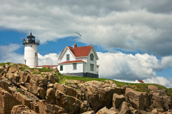 Картинка природа маяки маяк домик скалы