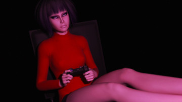 Картинка 3д+графика people+ люди джойстик девушка