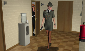 Картинка 3д+графика fantasy+ фантазия коридор радиостанция девушка