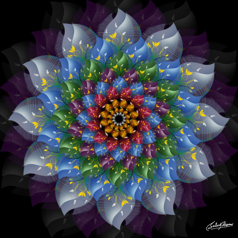 Обои картинки фото рисованные, абстракция, фрактал, цвета, узор, фон