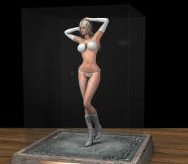 Картинка 3д+графика люди+ people взгляд девушка сапоги фон