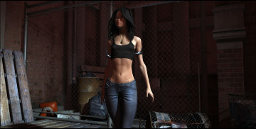 Картинка 3д+графика люди+ people девушка взгляд фон