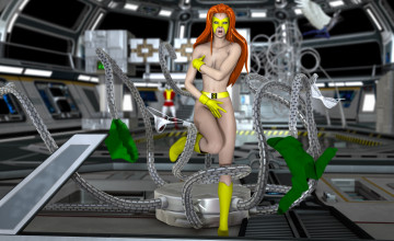 Картинка 3д+графика фантазия+ fantasy девушка взгляд рыжая фон