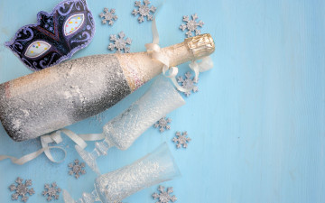 Картинка праздничные -+разное+ новый+год бутылка бокалы маска