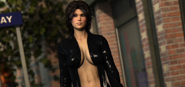 Обои картинки фото 3д графика, люди , people, фон, взгляд, девушка