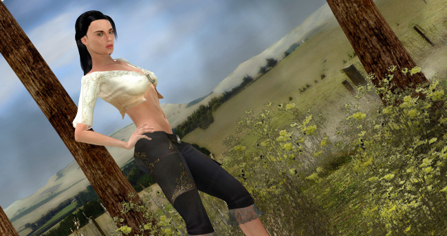 Обои картинки фото 3д графика, люди , people, девушка, взгляд, фон