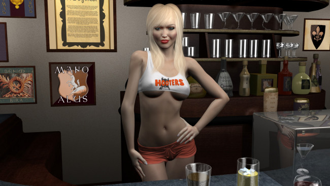 Обои картинки фото 3д графика, люди , people, девушка, взгляд, фон, блондинка