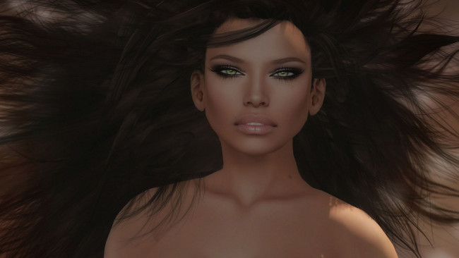 Обои картинки фото 3д графика, портрет , portraits, взгляд, девушка, фон