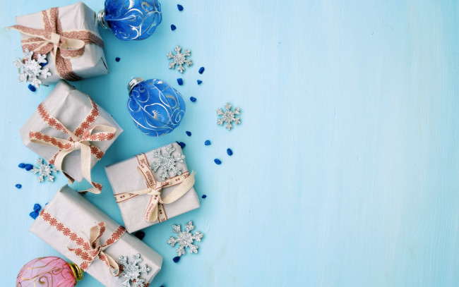 Обои картинки фото праздничные, - разное , новый год, шарики, коробки, подарки