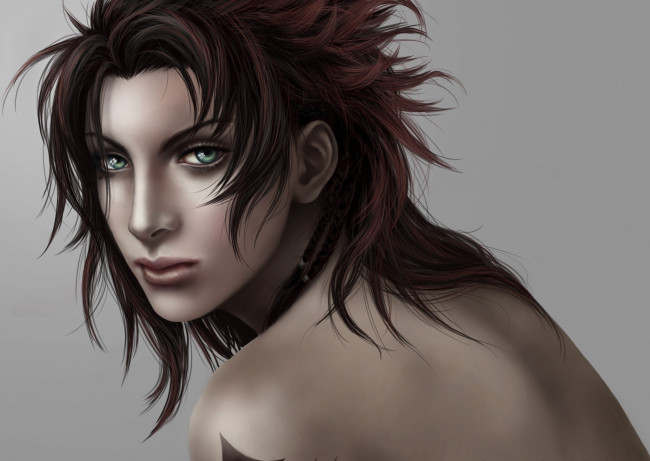 Обои картинки фото видео игры, final fantasy xiii, арт, final, fantasy, xiii, oerba, yun, fang, девушка, лицо, тату