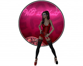 обоя 3д графика, люди , people, девушка, фон, взгляд, чулки, латекс