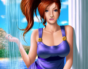 Картинка векторная+графика девушки+ girls девушка взгляд фон рыжая