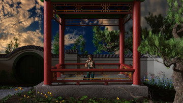 Картинка 3д+графика люди+ people девушка взгляд фон