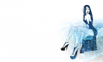 Картинка рисованное люди город сидит поза взгляд каблуки ножки девушка эротика