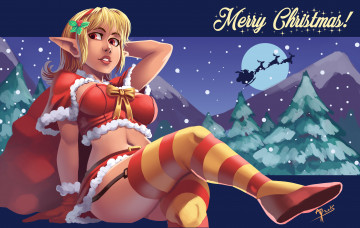 Картинка рисованное праздники эльфийка взгляд фон