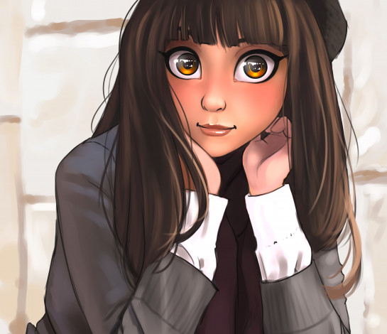 Обои картинки фото векторная графика, девушки , girls, девушка, взгляд, фон