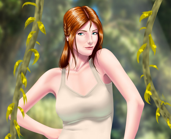 Обои картинки фото векторная графика, девушки , girls, девушка, взгляд, фон