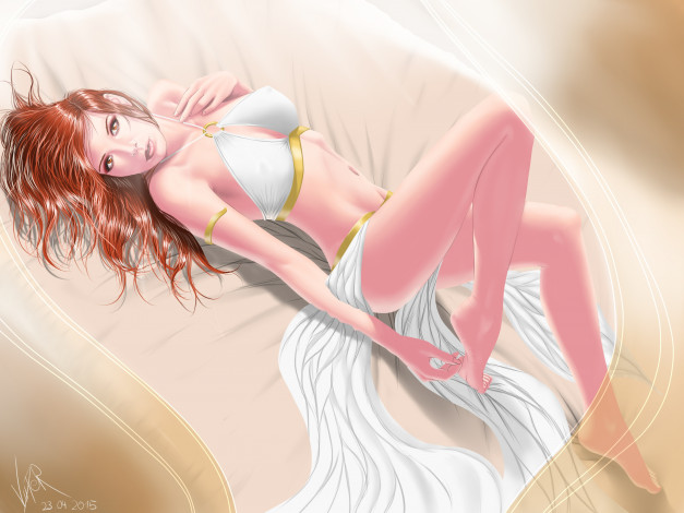 Обои картинки фото рисованное, люди, фон, взгляд, девушка