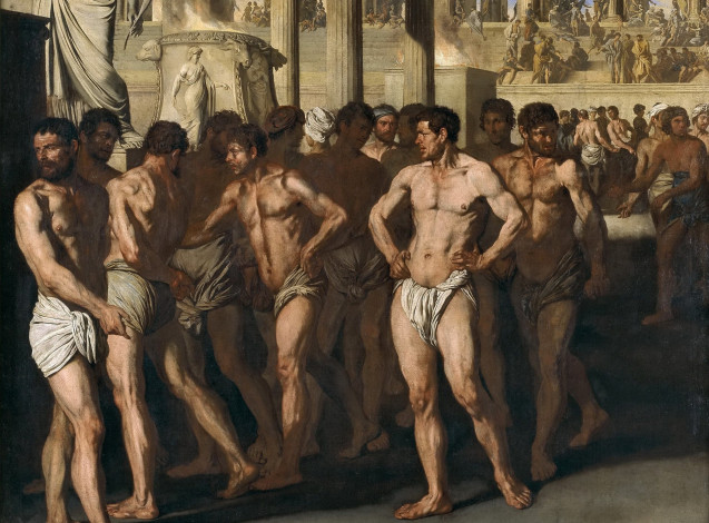 Обои картинки фото рисованное, живопись, мужчины, история, картина, гладиаторы