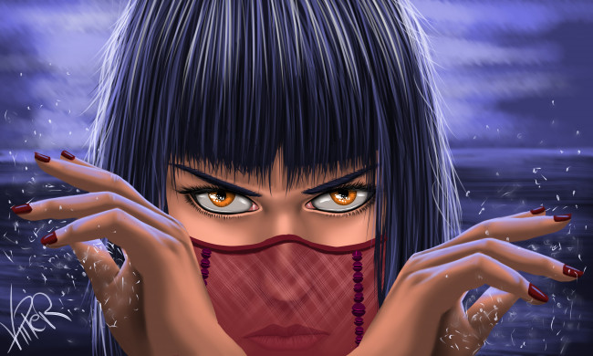 Обои картинки фото векторная графика, девушки , girls, девушка, взгляд, фон