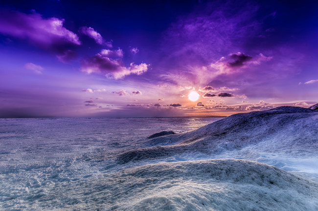 Обои картинки фото природа, восходы, закаты, снег