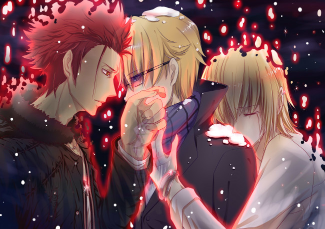 Обои картинки фото аниме, k project, проект, кей, красный, клан, король, парни