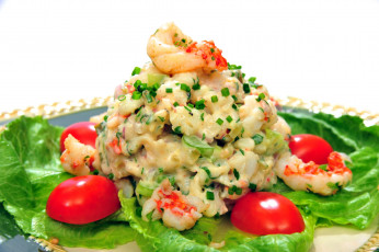 Картинка еда салаты +закуски помидоры креветки салат