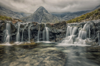 Картинка природа водопады лес река водопад